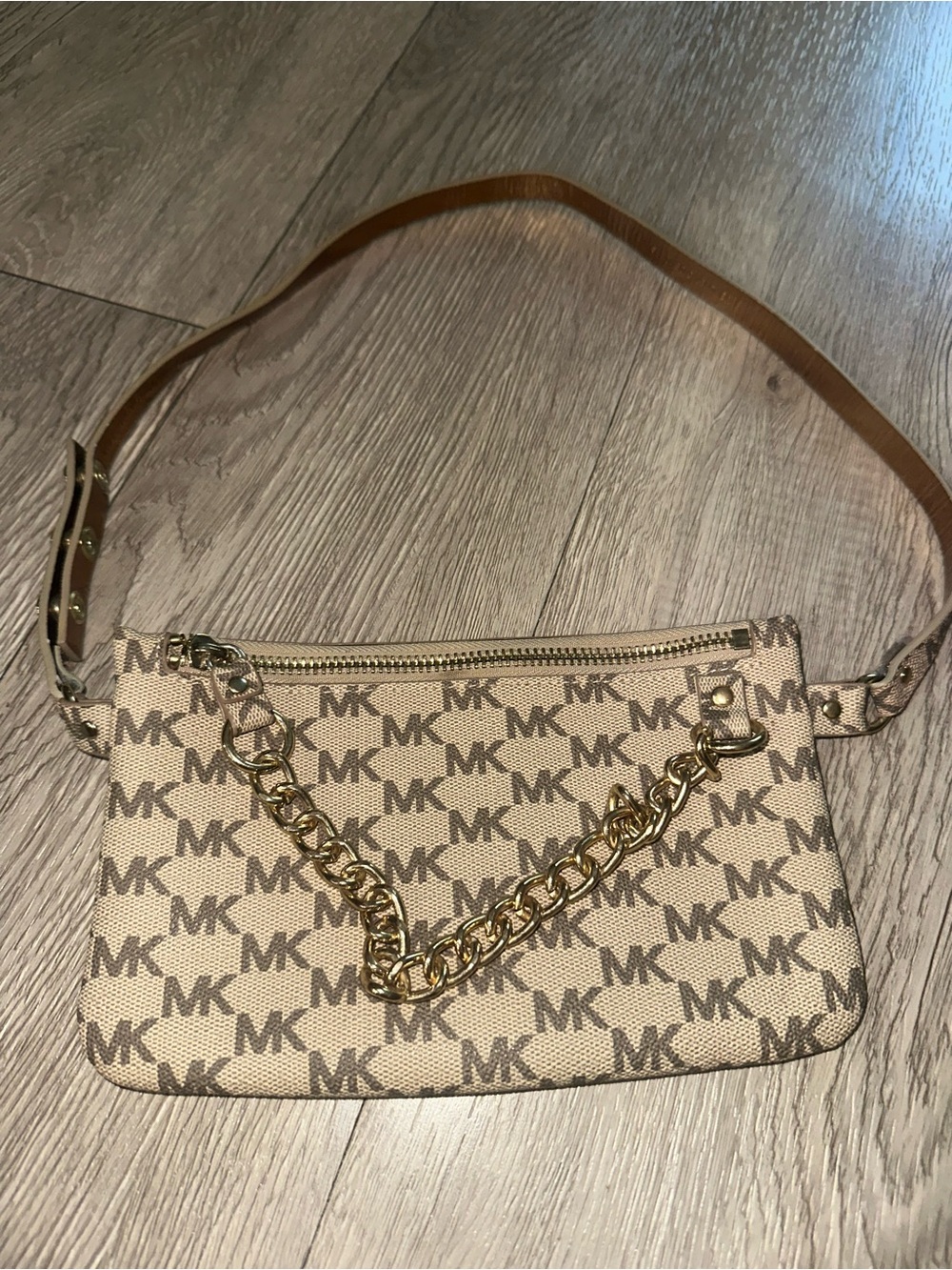 MICHAEL KORS MK Signature Vanilla Belt Bag Pouch Fanny Pack Purse